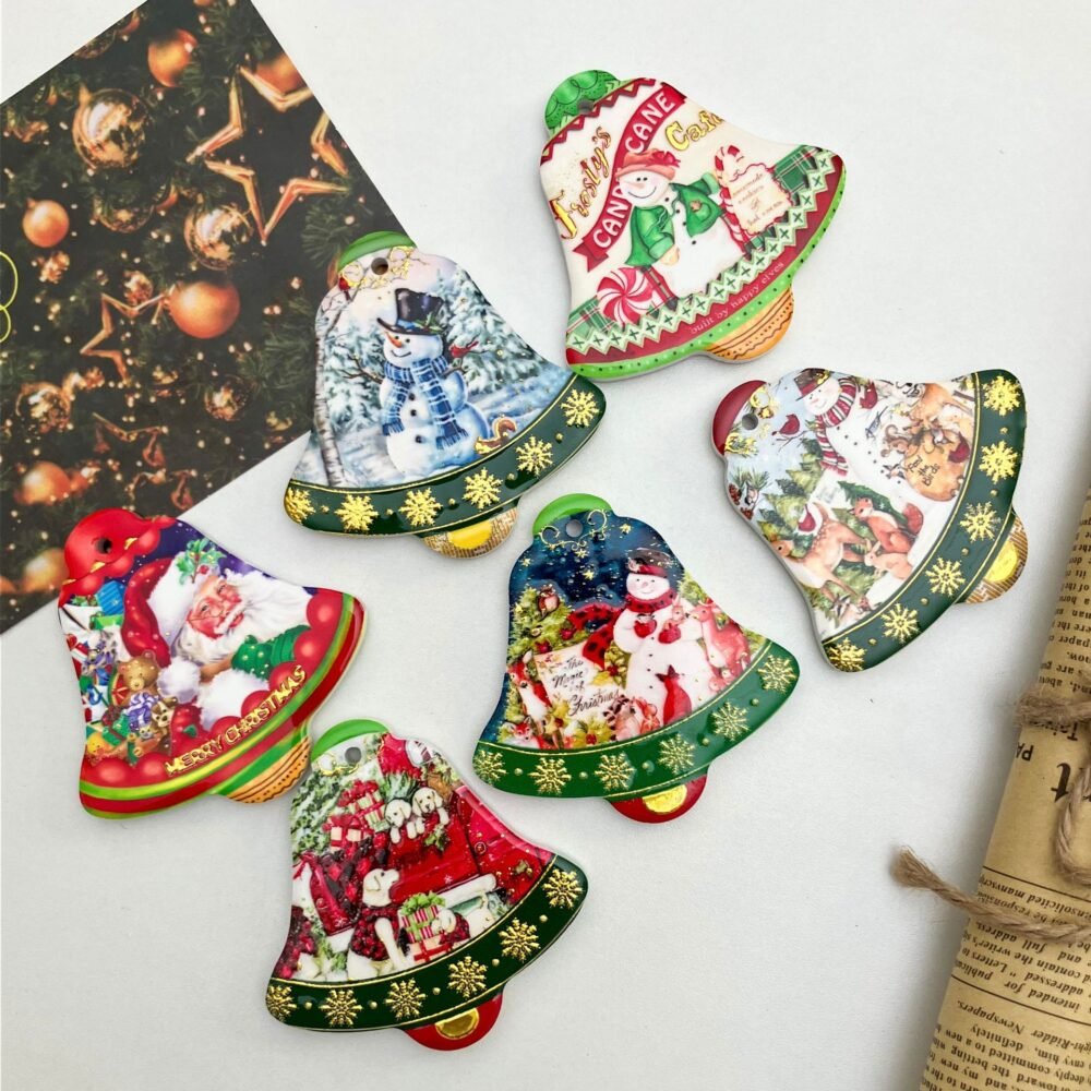 wholesale bell christmas ceramic fridge magnets, gold-plated craftsmanship, 3d texture, unique and creative fridge magnets factory direct