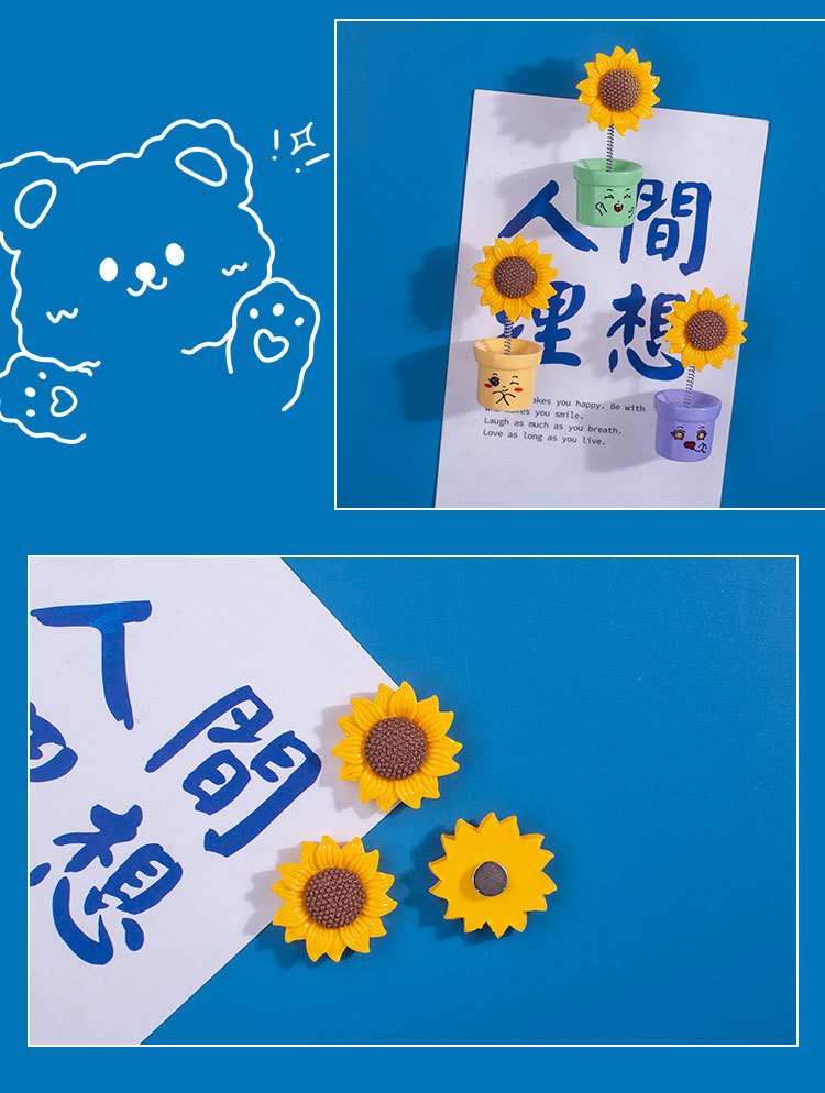 wholesale adorable sunflower and sunflower kitchen home decorations, creative blackboard magnetic stickers factory direct