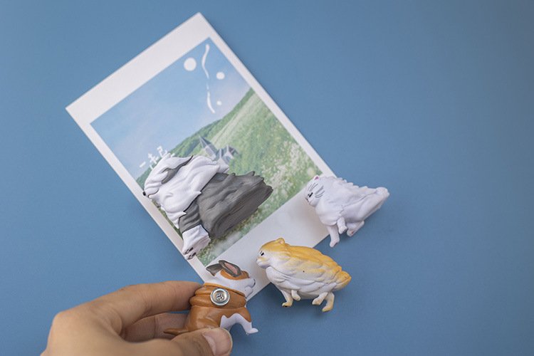 wholesale adorable windblown cats and dogs fridge magnets, magnetic stickers, home decorations, ins personalized creative cartoons, 3d magnetic stickers factory direct