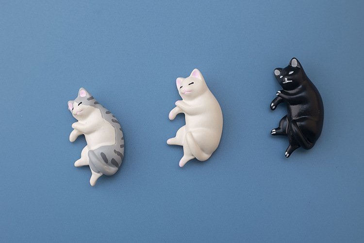 wholesale japanese 3d fridge magnets, fresh and cute pet small animals cats, ins decorative magnets, cartoon nordic style factory direct