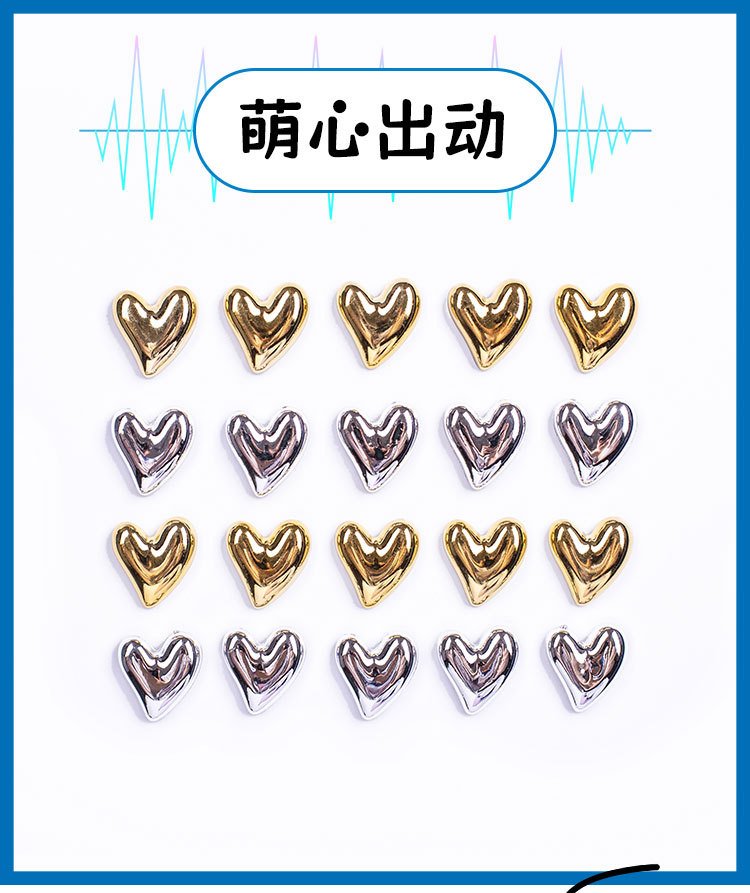wholesale creative electroplated heart-shaped glossy retro color fridge magnets, photo wall instant photo magnets, ins message board decoration factory direct