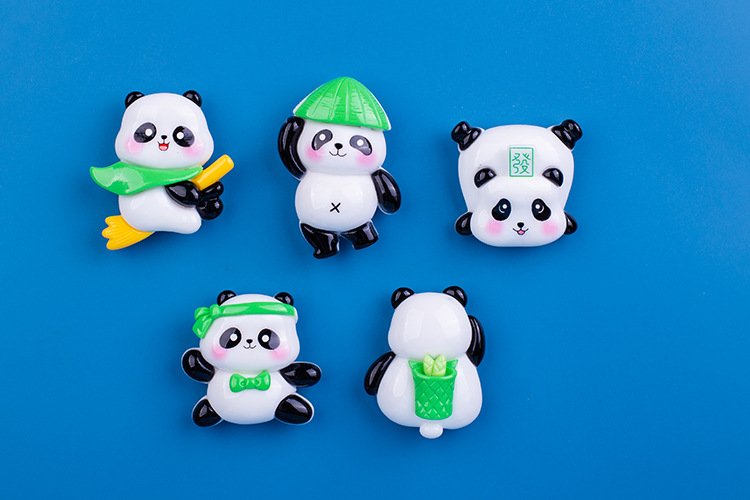 wholesale cute panda cartoon fridge magnets, 3d magnetic iron for fridge doors, home iron cabinets, and entrance decorations factory direct