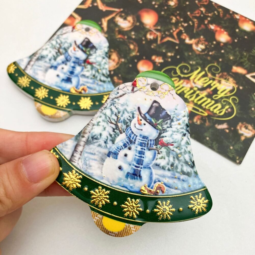 wholesale bell christmas ceramic fridge magnets, gold-plated craftsmanship, 3d texture, unique and creative fridge magnets factory direct