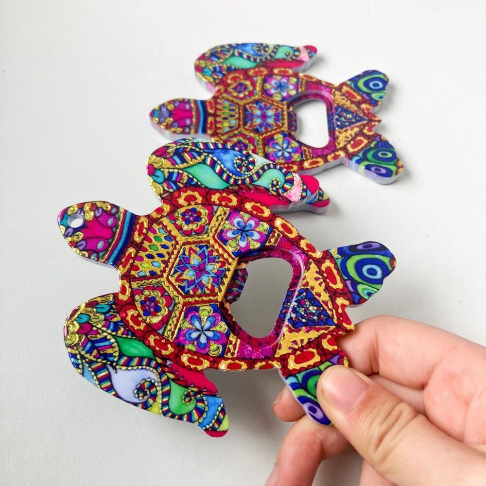 wholesale turtle bottle opener fridge magnets, melamine material with embossed texture and gold-plated craftsmanship, cute design magnets factory direct