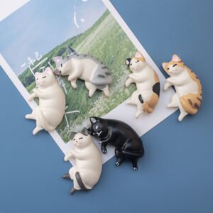 wholesale japanese 3d fridge magnets, fresh and cute pet small animals cats, ins decorative magnets, cartoon nordic style factory direct