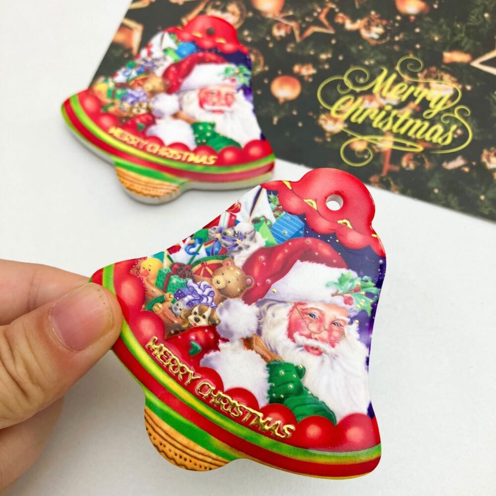 wholesale bell christmas ceramic fridge magnets, gold-plated craftsmanship, 3d texture, unique and creative fridge magnets factory direct
