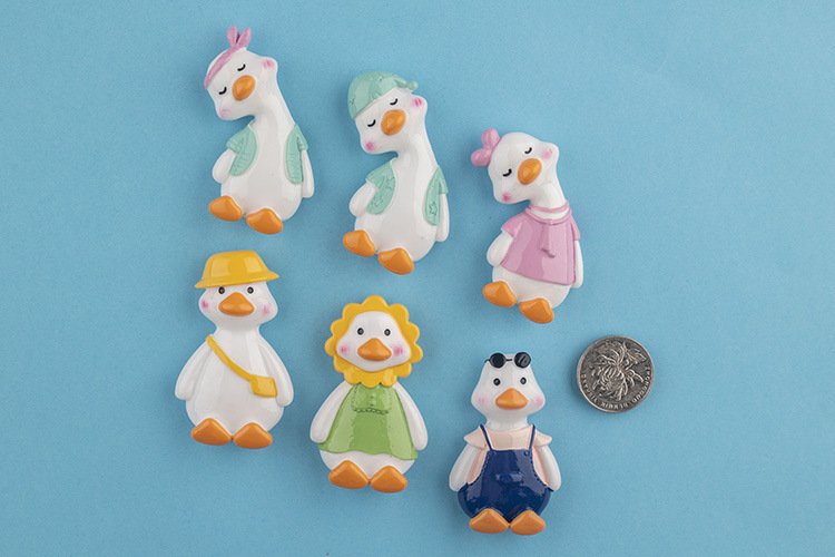 wholesale minimalist creative cartoon cute leaning duck magnetic resin fridge magnets, 3d magnetic attraction for home decoration factory direct
