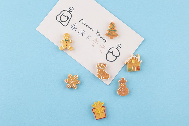 wholesale gingerbread man christmas cookies creative fridge magnets, snowman, gift, strong magnetic stickers, home early education decorations factory direct