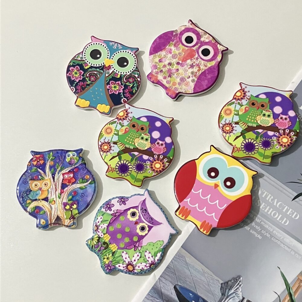 wholesale owl ceramic fridge magnets with embossed craftsmanship and 3d texture for home daily decorations factory direct