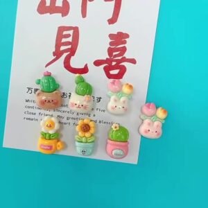 wholesale cactus fridge magnets, creative cute cartoon 3d magnetic stickers, iron decorative message stickers factory direct