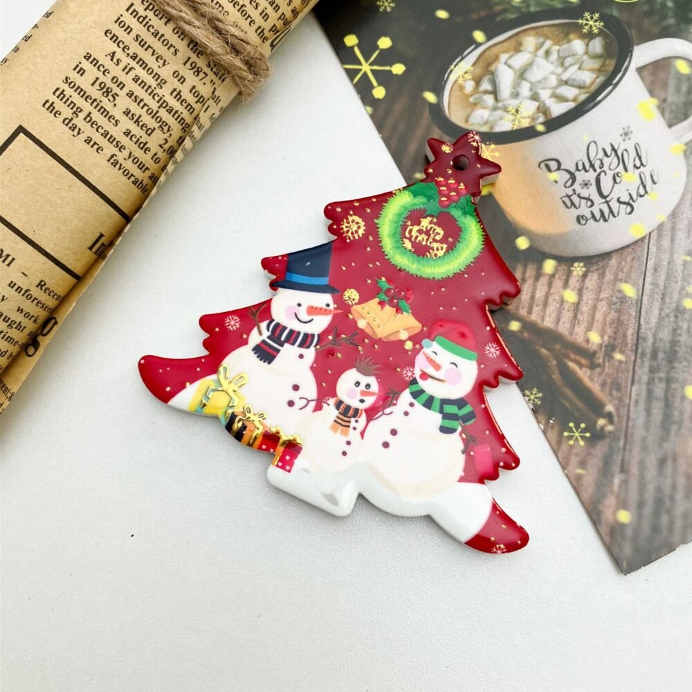 wholesale christmas tree party decorations, ceramic fridge magnets with embossed texture and gold-plated craftsmanship, creative home hanging accessories factory direct