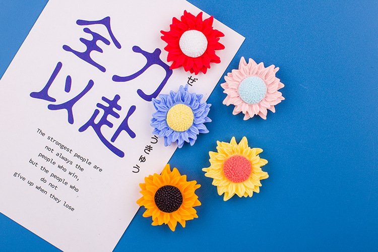 wholesale flower magnetic stickers, sunflower thumbtacks, flat head nails, kindergarten creative ins art thumbtacks, message decorations factory direct