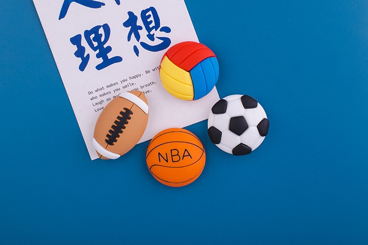 wholesale creative soccer, basketball, and volleyball fridge magnets, internet-famous minimalist style, creative 3d home decorative magnetic clips, ironstone factory direct