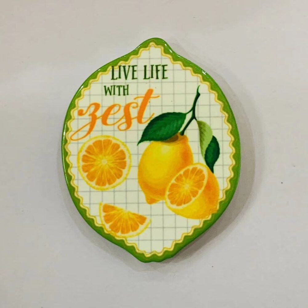 wholesale ceramic fridge magnets, lemon shape, refreshing summer home decoration factory direct
