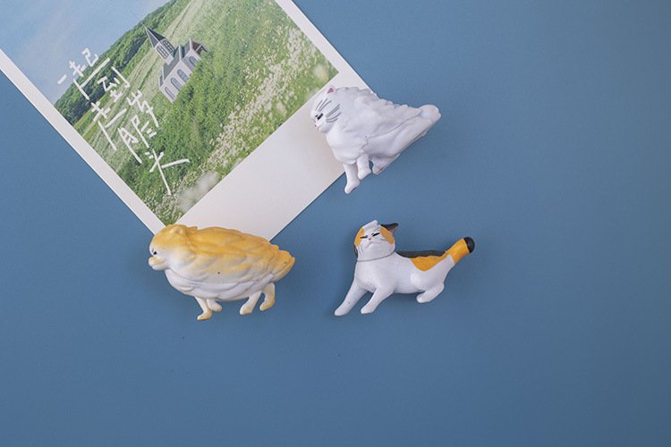 wholesale adorable windblown cats and dogs fridge magnets, magnetic stickers, home decorations, ins personalized creative cartoons, 3d magnetic stickers factory direct