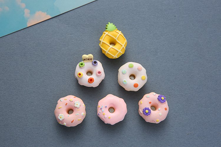 wholesale colorful simulated pu donut fridge magnets, photography props, decorative models, cake and dessert factory direct