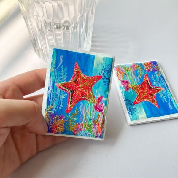 wholesale new ocean series gold-plated embossed ceramic fridge magnets for home decoration and daily use factory direct