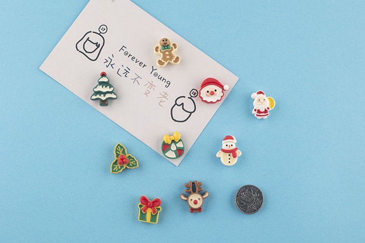 wholesale cartoon christmas fridge magnets, magnetic stickers, santa claus, gift, reindeer, snowflakes, magnetic stickers, decorative stickers for festivals factory direct