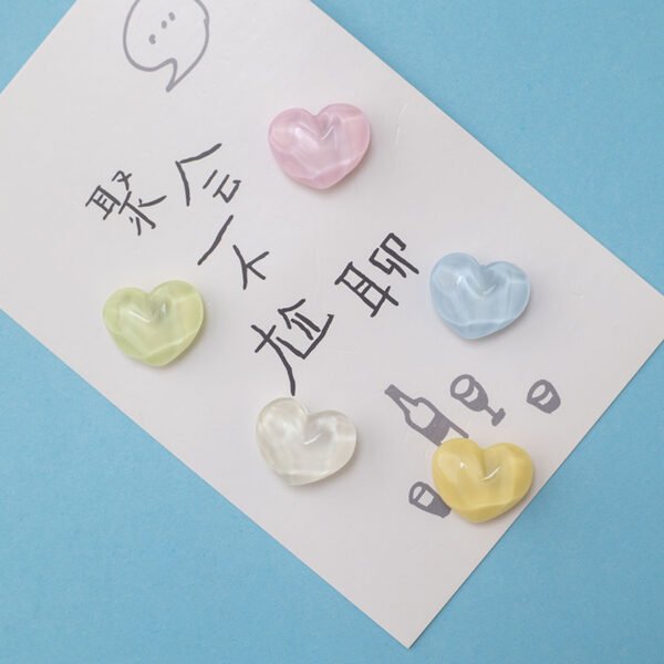 wholesale heart-shaped ironstone diy magnetic morandi-colored decorative fridge magnets factory direct