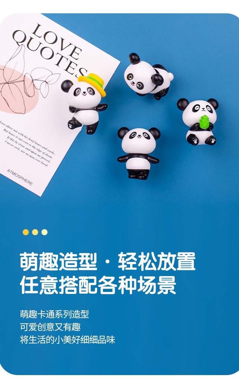 wholesale adorable panda fridge magnets, magnetic attraction, 3d creative travel cultural souvenirs, gifts, magnetic home decorations factory direct