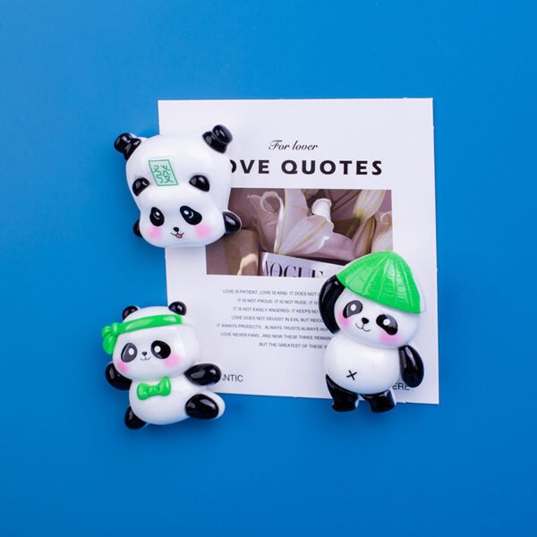 wholesale cute panda cartoon fridge magnets, 3d magnetic iron for fridge doors, home iron cabinets, and entrance decorations factory direct
