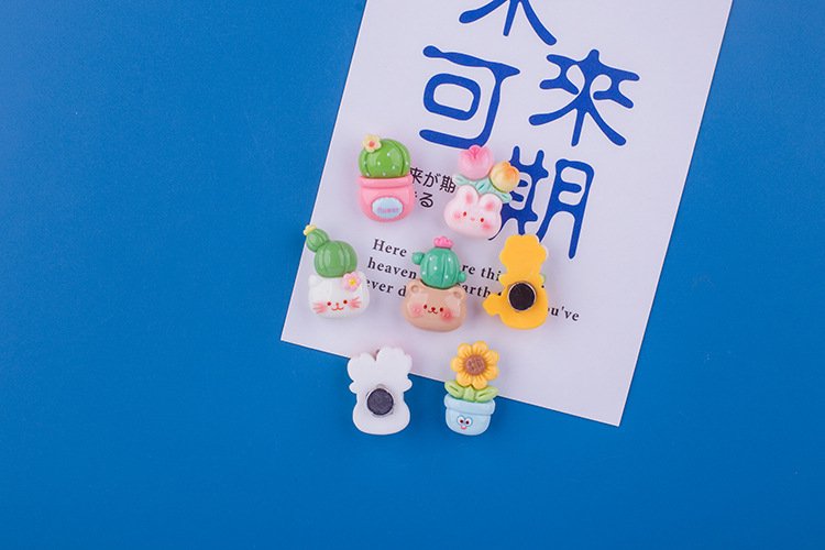 wholesale cactus fridge magnets, creative cute cartoon 3d magnetic stickers, iron decorative message stickers factory direct