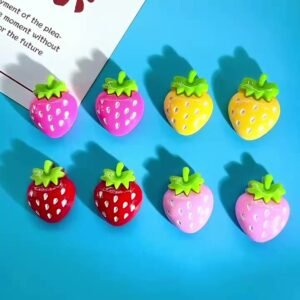 wholesale strawberry fridge magnets, magnetic stickers, chinese style, 3d anti-collision ironstone, new year decorations, creative magnetic stickers factory direct