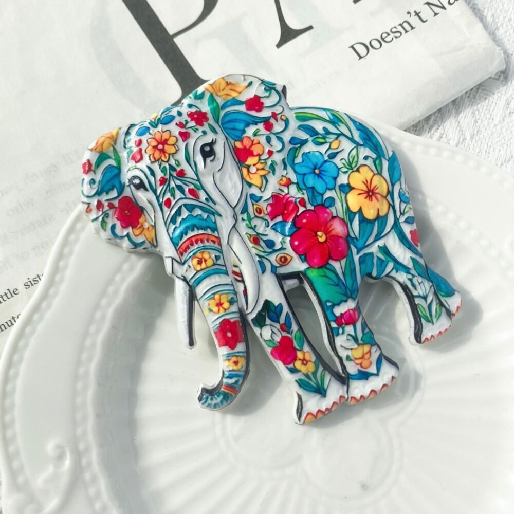 wholesale adorable elephant fridge magnets with bohemian style patterns, resin material and 3d embossed craftsmanship, souvenirs for travel factory direct