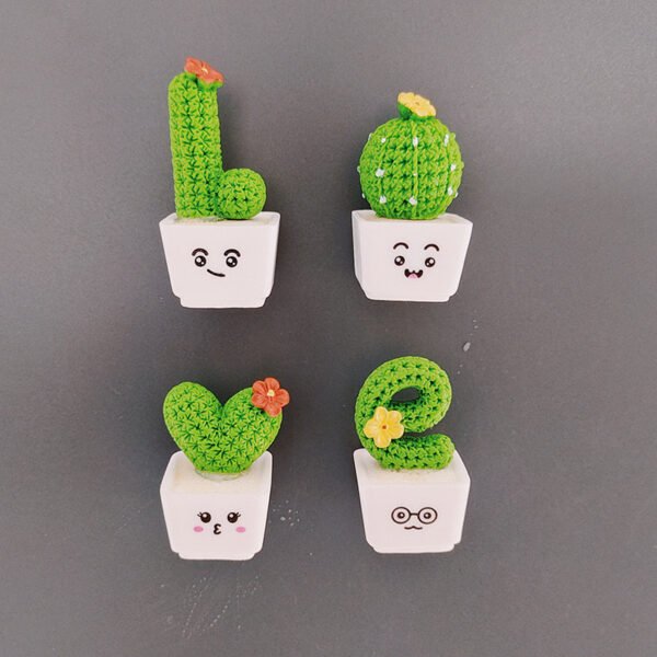 wholesale love cactus and small succulents, nordic plants, ins magnetic fridge magnets, 3d resin, museum and bookstore cultural and creative products factory direct