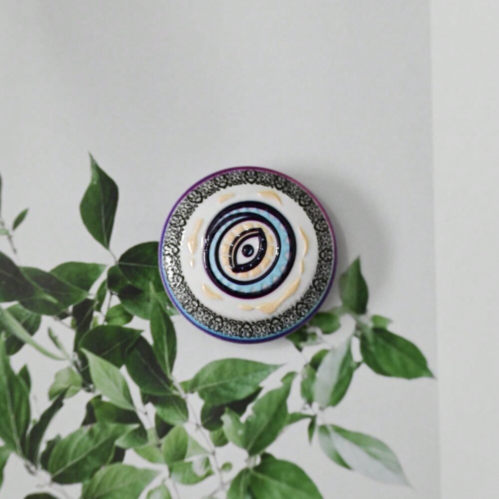 wholesale round evil eye pattern fridge magnets with 3d printed circular embossing for home decoration and daily use factory direct