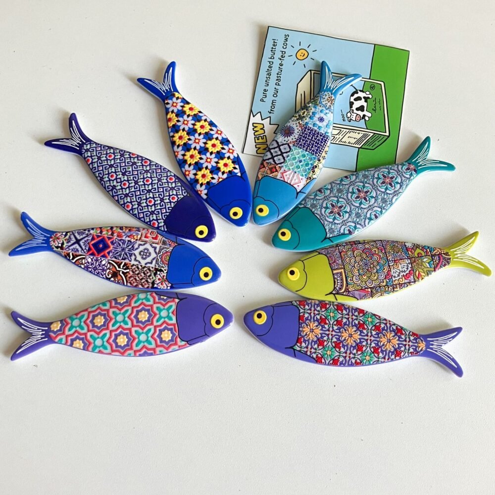 wholesale fish-shaped fridge magnets in bohemian style, colorful melamine material with embossed patterns for home daily decorations factory direct