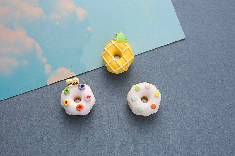 wholesale colorful simulated pu donut fridge magnets, photography props, decorative models, cake and dessert factory direct
