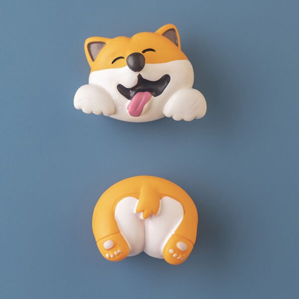 wholesale panda and shiba inu animal rear fridge magnets, decorative stickers, cartoon animal rear, creative modern minimalist magnetic stickers, resin factory direct