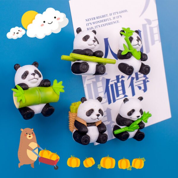 wholesale adorable panda fridge magnets, magnetic attraction, 3d creative travel cultural souvenirs, gifts, magnetic home decorations factory direct