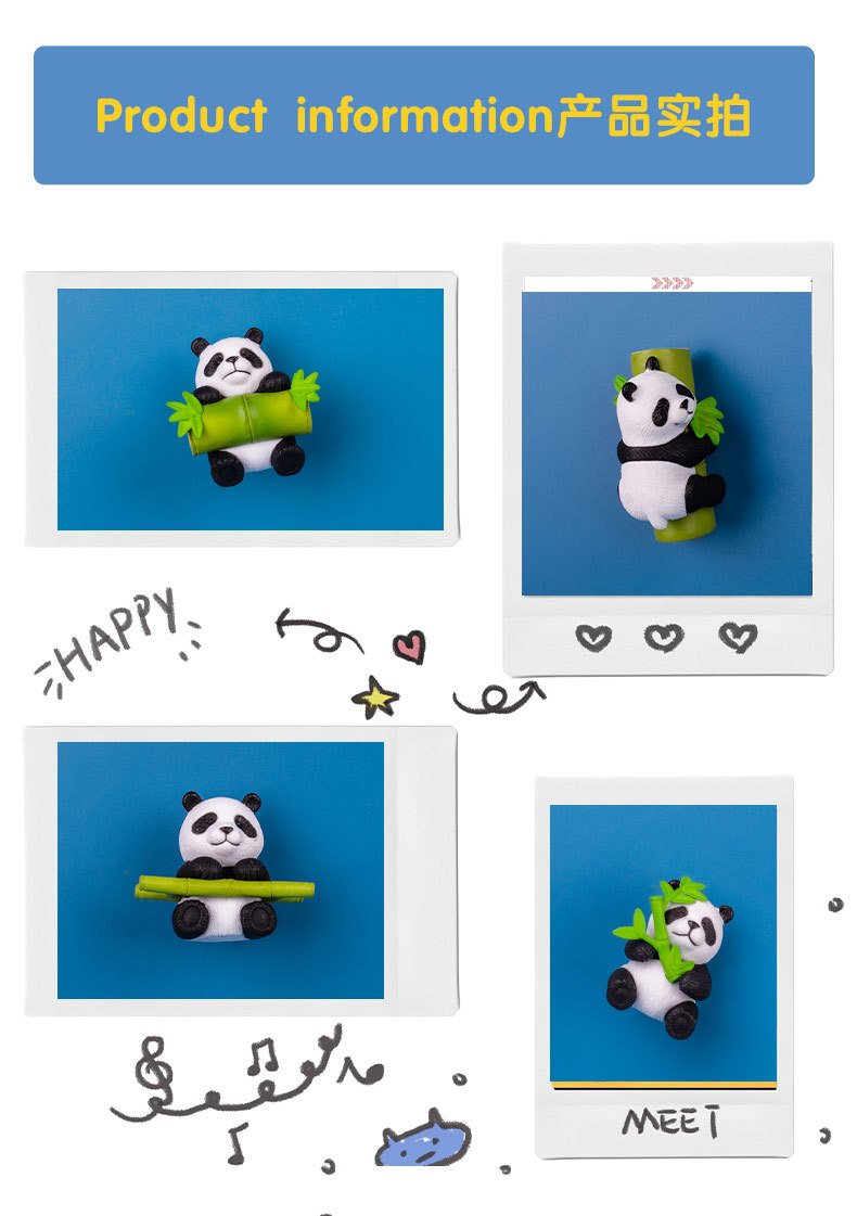wholesale adorable panda fridge magnets, magnetic attraction, 3d creative travel cultural souvenirs, gifts, magnetic home decorations factory direct