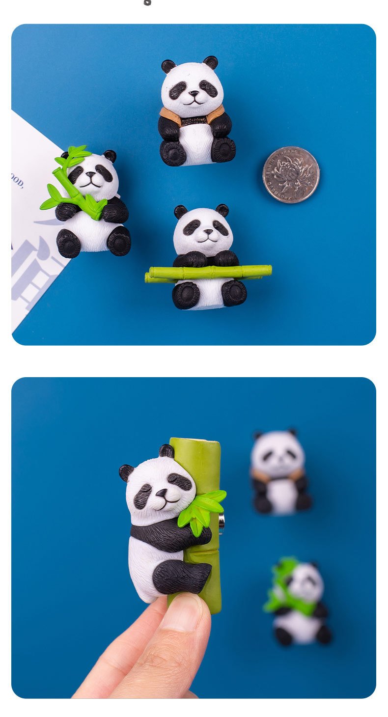 wholesale adorable panda fridge magnets, magnetic attraction, 3d creative travel cultural souvenirs, gifts, magnetic home decorations factory direct