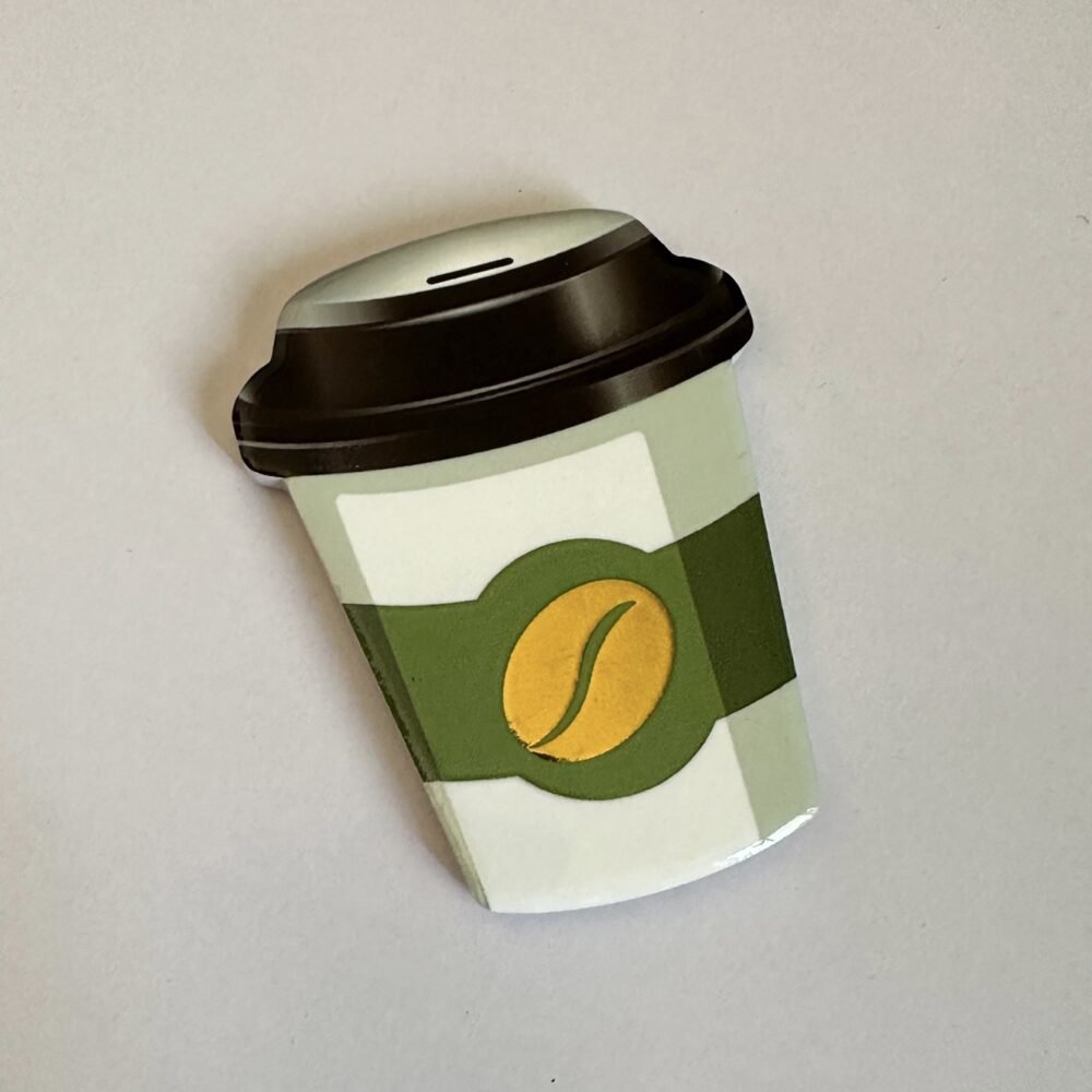 wholesale gold-plated 3d embossed coffee cup-shaped fridge magnets, waterproof creative ceramic for home daily use factory direct