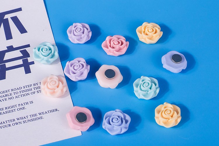 wholesale creative cute cartoon camellia fridge magnets, magnetic stickers, fridge decorative magnetic stickers, flower magnetic message stickers factory direct
