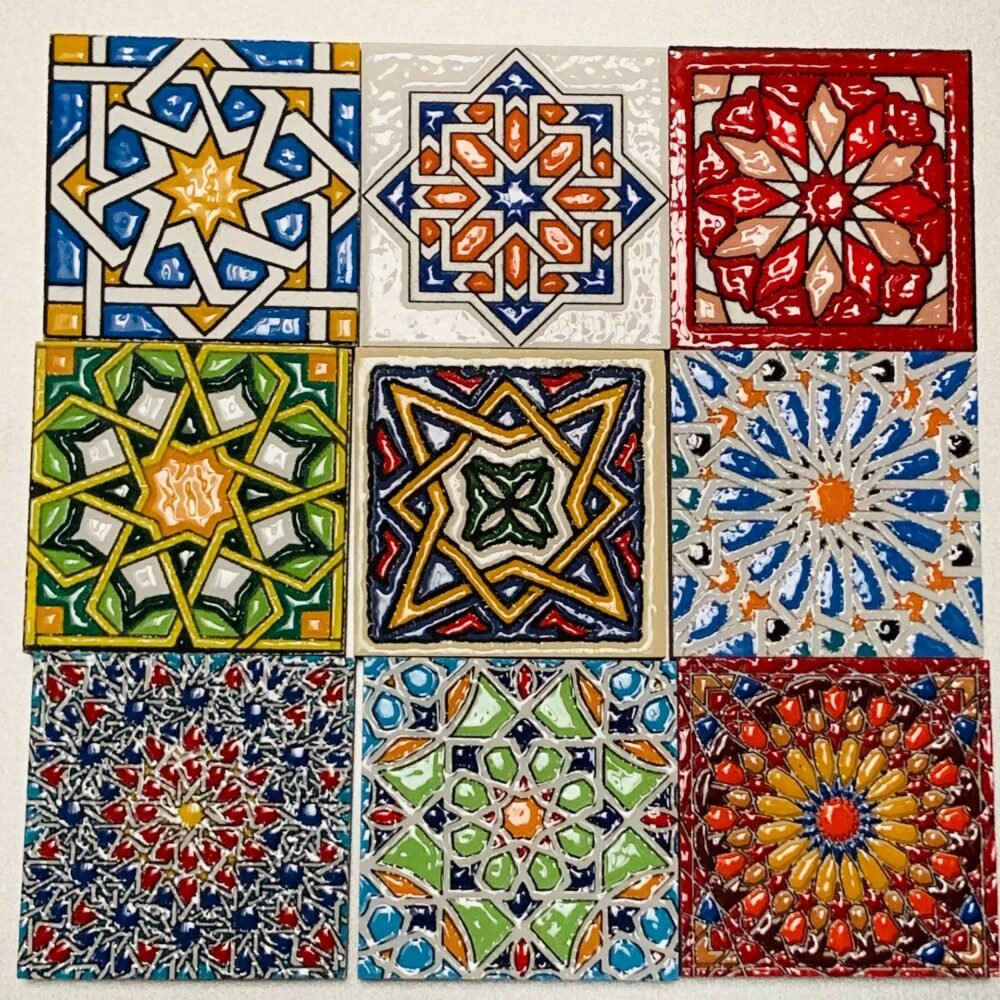 wholesale ceramic glaze-stacking fridge magnets with glaze texture, retro style, moroccan style soft magnets factory direct