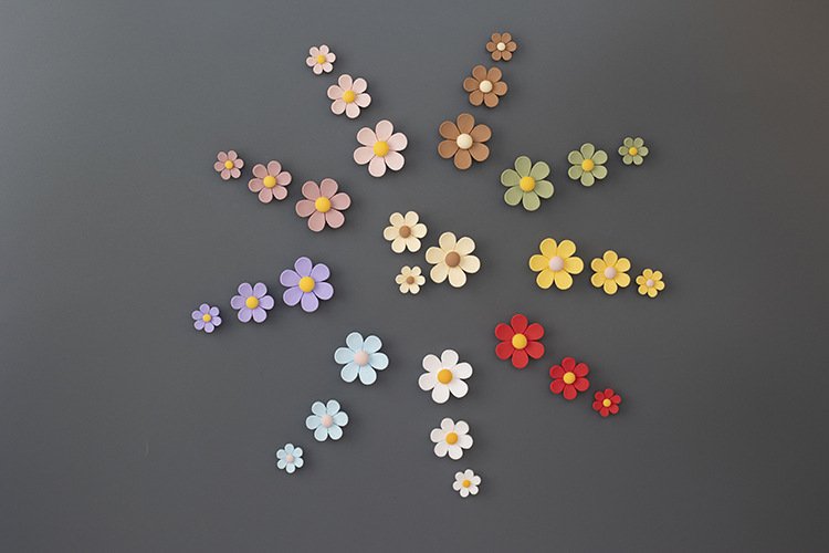wholesale adorable daisies, elegant flowers, ins japanese style fresh 3d resin magnetic stickers for fridge magnets factory direct