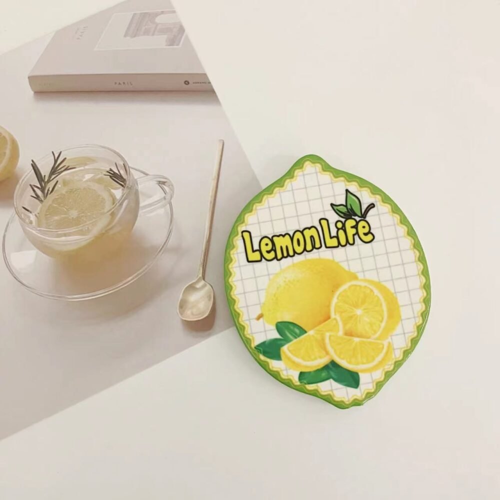 wholesale ceramic fridge magnets, lemon shape, refreshing summer home decoration factory direct