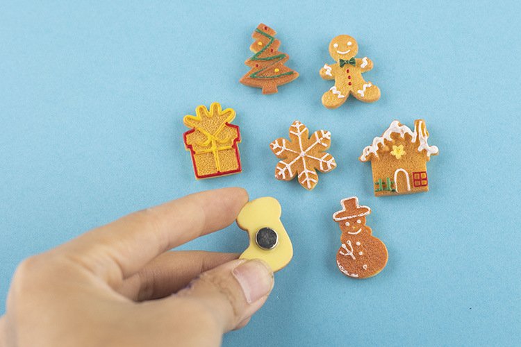 wholesale gingerbread man christmas cookies creative fridge magnets, snowman, gift, strong magnetic stickers, home early education decorations factory direct