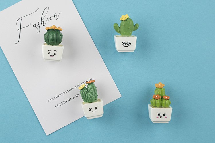 wholesale cactus and succulent green plant fridge magnets, magnetic stickers, 3d home decorations set, ironstone factory direct