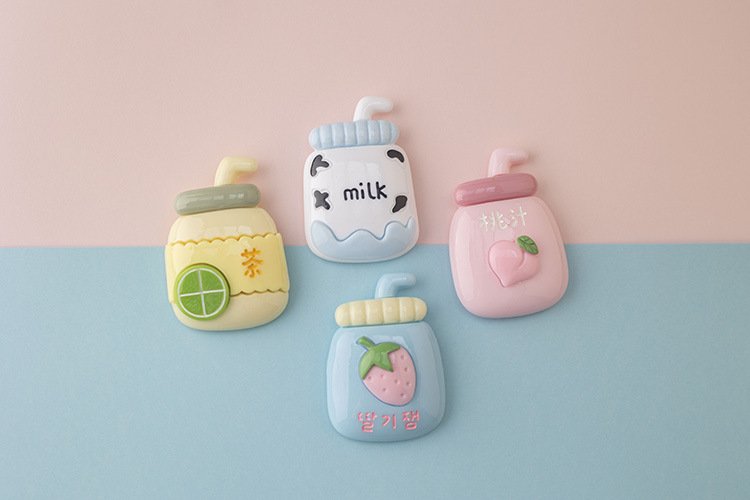 wholesale 3d simulated baby bottles and drink bottles, cute summer fridge magnets, flower magnetic decorations, iron magnets for fridge decorations factory direct