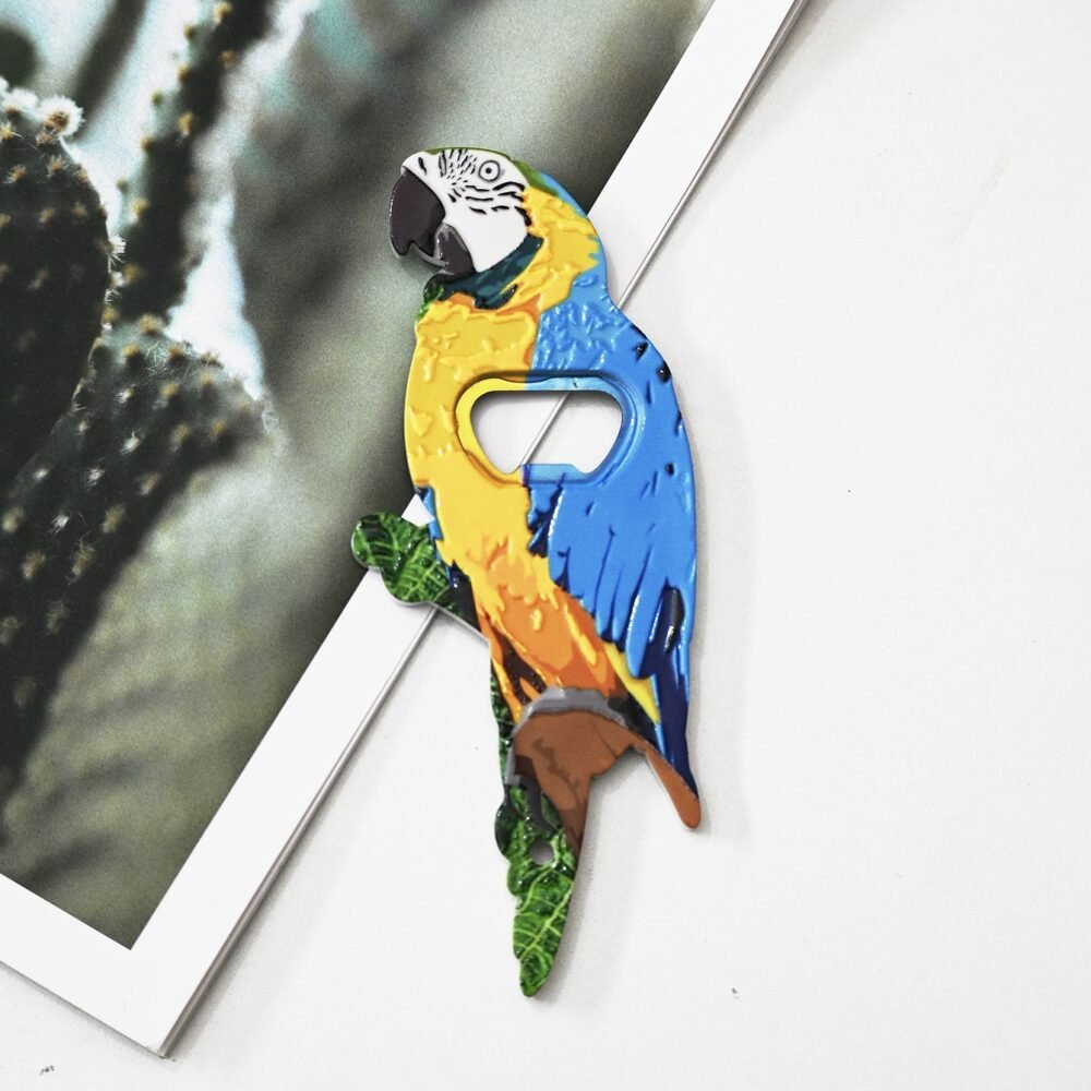 wholesale parrot bottle opener fridge magnets, melamine material with embossed craftsmanship, cute fridge magnets with colorful patterns factory direct wholesale parrot bottle opener fridge magnets, melamine material with embossed craftsmanship, cute fridge magnets with colorful patterns factory direct