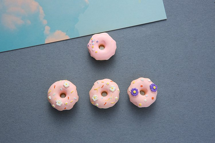 wholesale colorful simulated pu donut fridge magnets, photography props, decorative models, cake and dessert factory direct