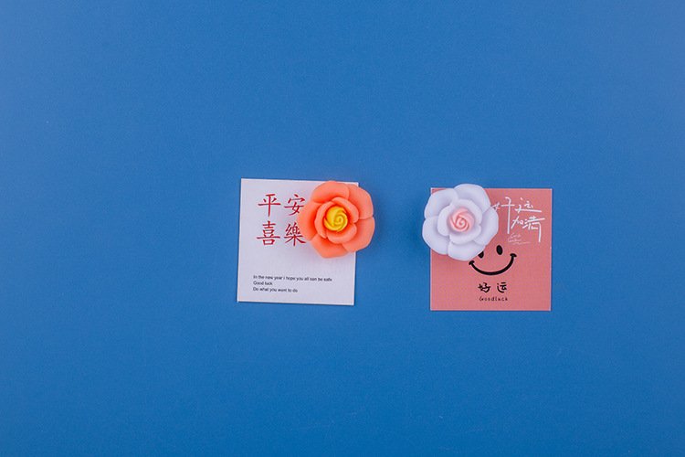 wholesale macaron mini five-petal flower fridge magnets, magnetic stickers, personalized creative and cute decorative resin magnetic stickers factory direct