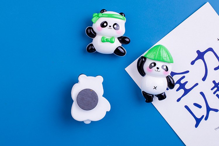 wholesale cute panda cartoon fridge magnets, 3d magnetic iron for fridge doors, home iron cabinets, and entrance decorations factory direct