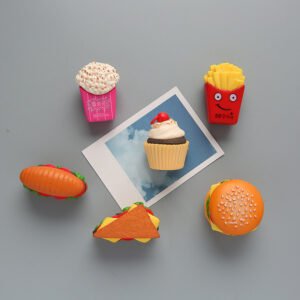 wholesale food fridge magnets: popcorn, french fries, cupcakes, hot dogs, sandwiches, hamburgers factory direct