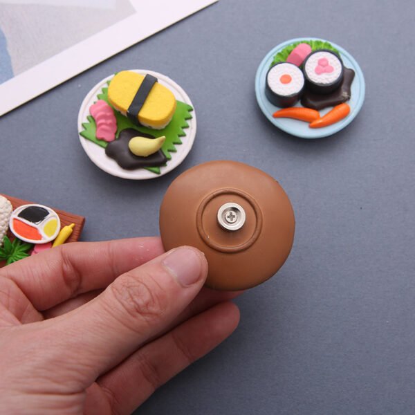 wholesale creative sushi 3d magnetic clips, photo and message stickers fridge magnets, magnetic stickers, cute ironstone home decorations factory direct